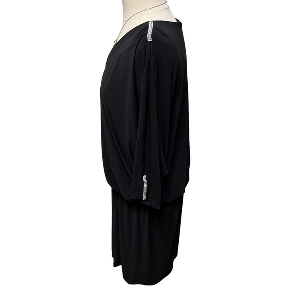 Black midi dress with rhinestone accents - Picture 4 of 6